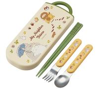 Skater My Neighbor Totoro - Set di utensili da cucina Cat Bus, include forchetta, cucchiaio, bacchette e custodia per il trasporto, design autentico giapponese, durevole, lavabile in lavastoviglie
