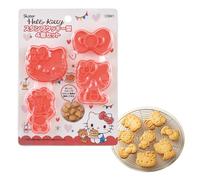 Skater Sanrio CSM1-A Sanrio Stampo per Biscotti, Stampino per Pane, Hello Kitty, Snack Time, Set di 4