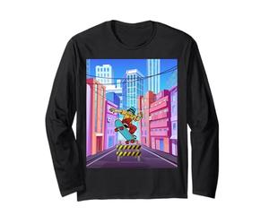 Skater Skateboard nelle Strade della Città Maglia a Manica