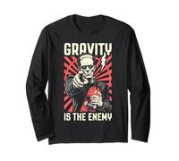Skater Skateboarder Frankenstein Gravity è Il Nemico Skate Maglia a Manica