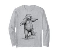 Skater Skateboarder Grizzly Bear Funny Animal Skateboarding Maglia a Manica