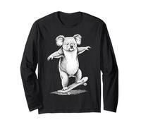 Skater Skateboarder Koala Funny Animal Skateboarding Maglia a Manica