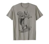 Skater Skateboarder Scoiattolo Divertente Animale Skateboard Maglietta