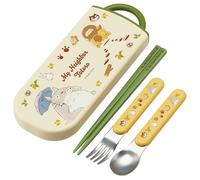 Skater TACC2AG Set bento per bambini, bacchette, cucchiai, forchette, antibatterico, facile da aprire, scorrevole, giapponese, Ghibli Totoro, per ragazzi e ragazze