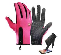 Skatesfor Gloves-Sakesfor Ultimate Waterproof & Windproof Thermal Non-Slip Gloves,Touch Screen Sports loves for Winter Cycling, Sports (Pink,L)