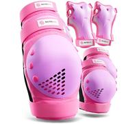 SKATEWIZ Set Protezioni Skateboard Bambini - Smash - Protezioni Roller Skate [Set di 6] - Gomitiere Roller e Ginocchiere Skating con Protezione per i Polsi per Bambino