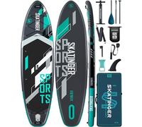 Skatinger Tavola da SUP gonfiabile super larga, 11'6 × 35", ultra stabile, per 2+1 persone/famiglia/grandi dimensioni con tracolla, zaino da 100 l, tavola da sup a tutto tondo, pinna americana