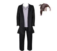 SKAYWHUK Eren Yeager Costume Cosplay Eren Jaeger Final Season Giacca Trincea cappotto con cappuccio con parrucca per uomo