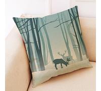 Skcess 1 federa per cuscino piccola 45 x 45 cm, federa per cuscino in flanella di alce nordica tono grigio per soggiorno, divano, camera da letto