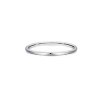 Skcess Anelli alla moda da donna in oro bianco 9 K, impilabili, lucidi, anelli delicati per le donne, 10.5, Platino senza pietre preziose, Zirconie sintetico