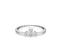 Skcess Anelli dell'amicizia da donna in oro bianco 9 K, design semplice a forma di corona bianca con moissanite a goccia d'acqua da 0,25 ct, da donna, 9.5, Moissanite in oro bianco 9 carati, Zirconie