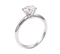 Skcess Anelli per partner in oro bianco 9 carati/14 carati/18 carati, anelli di fidanzamento solitari rotondi con moissanite 1 carati, 57 (18.1), Moissanite, Moissanite