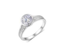 Skcess Anelli per partner in oro bianco 9 carati, anelli da sposa mm moissanite bianco
