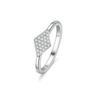Skcess Anelli per partner in oro bianco 9K, anelli da donna moissanite bianco, 20 (19,1), Moissanite, Moissanite