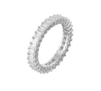 Skcess Anelli personalizzati in oro bianco 9 K per donne, anello di fidanzamento eternity moissanite per le donne