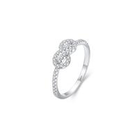 Skcess Anello da donna in argento Sterling 925, anelli da donna con zirconi bianchi e linee verticali irregolari, 12 (16,6), Zirconia cubica