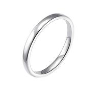 Skcess Anello da donna in oro bianco 9K/14K, 2 mm, sottile Eternity da donna, 20 (19,1), metallo prezioso, Nessuna pietra preziosa