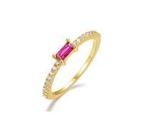 Skcess Anello da donna in oro giallo 9 K/14 carati, tormalina, rettangolo geometrico, 10 (15,9), metallo prezioso, Tormalina