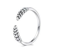 Skcess Anello da sposa in oro bianco 9 K/14 K, 4 mm, stile vintage, regolabile, 13 (16,9), metallo prezioso, Nessuna pietra preziosa