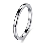 Skcess Anello da uomo vintage in acciaio al tungsteno, forma classica, anello dell'amicizia da uomo, unisex, argento, misura 69 (22,0)