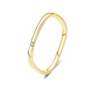 Skcess Anello Eternity in oro giallo 9K/14K diamante bianco, sottile quadrato anelli donna, 45 (14.3), metallo prezioso, Diamante