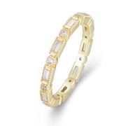 Skcess Anello in oro bianco 9 carati, anello Eternity, moissanite, bianco, anello per celebrità, anniversario, per donne, 14 (17,2), Moissanite, Moissanite