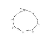 Skcess Boho Au585 - Cavigliera in oro bianco, 14 carati, a forma di stella, per donne e ragazze, lunghezza 23 cm