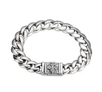 Skcess Bracciale da uomo in vero argento 925 con croce cubana