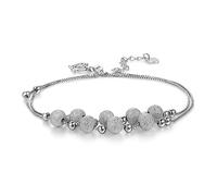 Skcess Cavigliera da donna in argento sterling 925, con perle, in argento sterling 925, per l'amicizia, l'estate, le vacanze, per le donne, la madre e la ragazza, lunghezza 24 cm