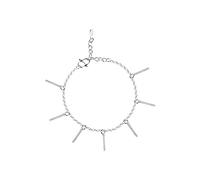 Skcess Cavigliera da donna in oro bianco 375 9 K, con stella dell'amicizia, a piedi nudi, da spiaggia, da donna, lunghezza 25 cm