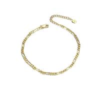 Skcess Cavigliera in argento sterling 925, da spiaggia, 26 cm, in argento Sterling S925, classica cavigliera a piedi nudi, perfetta per l'estate e la vita di tutti i giorni, oro/argento, per mamma e