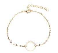 Skcess Cavigliera in oro 9 carati, 20 cm, anello Au 375 O, bracciale da donna per ragazze