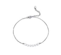 Skcess Cavigliera per matrimonio, oro rosa 9 K, oro bianco 375 perle, perfetta per l'estate e la vita quotidiana da donna, oro bianco 9 carati (375), Perla