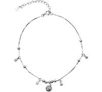 Skcess Cavigliera per ragazzi in argento Sterling 925, con campane e perle, in argento Sterling 925, lunghezza 25,7 cm