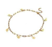 Skcess Cavigliera Y3K 375, in oro bianco, 9 K, con stella, impermeabile, regalo per donne e adolescenti, oro giallo 9 carati (375), Senza zirconi
