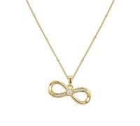 Skcess Collana da donna, a forma di infinito, idea regalo con zirconi, oro