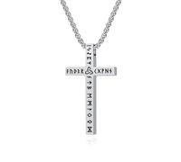 Skcess Collana da uomo in acciaio inox, con ciondolo a forma di runa vichinga, unisex, 60 cm, 29x50mm, Acciaio inossidabile, Senza zirconi