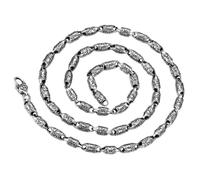 Skcess Collana in argento 925 con sei personaggi Mantra per uomo, 50CM, Argento sterling, Non pietra preziosa