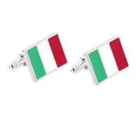 Skcess Gemelli Matrimonio Rame, Cufflinks for Men Bandiera Italia, fermacravatta, 2.1x1.5 CM, Nessuna pietra preziosa