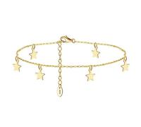 Skcess S925 - Cavigliera in argento Sterling 925, a forma di stella, da donna, a piedi nudi, da spiaggia, da donna