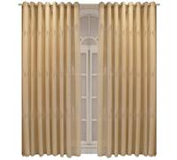 Skcess Tenda a pannello in cotone, a 2 pannelli, color oro champagne con motivo a foglie in rete, 106 x 160 cm (larghezza x altezza), 2 pezzi