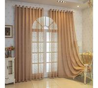 Skcess Tende a pannello da caffè, in poliestere, con motivo a rami di foglie, 132 x 160 cm (larghezza x altezza), 2 pezzi