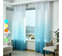 Skcess Tende trasparenti per camera da letto, tende in garza, 2 pannelli, colore blu, con gancio, 86 x 160 cm (larghezza x altezza), 2 pezzi