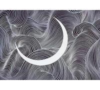 skdhlifpj Carta Da Parati 3d Fotografia Sagome Delle Cime Delle Montagne 350cmx245cm Vintage Nostalgia Monti Bianco Luna Camera Da Letto Soggiorno Decorazione Sfondo