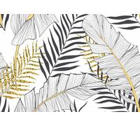 skdhlifpj Carta Da Parati Foglie 3d Tessuto Non Tessuto Fotografia Disegnato A Mano, Con Foglie Di Banano In Bianco E 150cmx105cm Camera Da Letto Soggiorno Sfondo