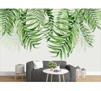 skdhlifpj Carta Da Parati Foglie 3d Tessuto Non Tessuto Fotografia Semplice Decorazione Con Foglie Di Felce Verde Della Giungla 400cmx280cm Camera Da Letto Soggiorno Sfondo