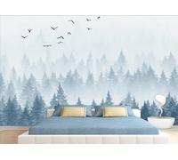 skdhlifpj Carta Da Parati Montagne 3d Tessuto Non Tessuto Fotografia Montagne E Foreste Tropicali Verdi Dipinte Con Inchiostro Cinese 350cmx245cm Camera Da Letto Soggiorno Sfondo