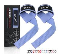 SKDK Cinghie da Polso in Cotone Rigido per Sollevamento Pesi, Cinghie da stacco con Polso Imbottito in Neoprene e Silicone Antiscivolo, per Sollevamento Pesi, Bodybuilding, Xfit, Allenamento della