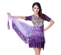 Skdvy Cintura da Donna per Danza del Ventre, Sciarpa for Fianchi da Donna, Sciarpa Triangolare for Danza del Ventre, Cintura con Catena for la Vita, sfumatura(Z)