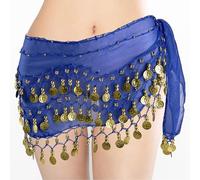 Skdvy Cintura da Donna per Danza del Ventre, Sciarpa for la Danza del Ventre, Gonna for la Danza del Ventre, Gonna con Cintura e Sciarpa for danzatrice del Ventre for Le Donne(Royal Blue)